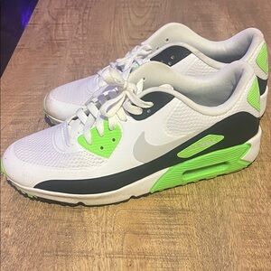 Nike White and Neon Green Air Golf Sneakers
